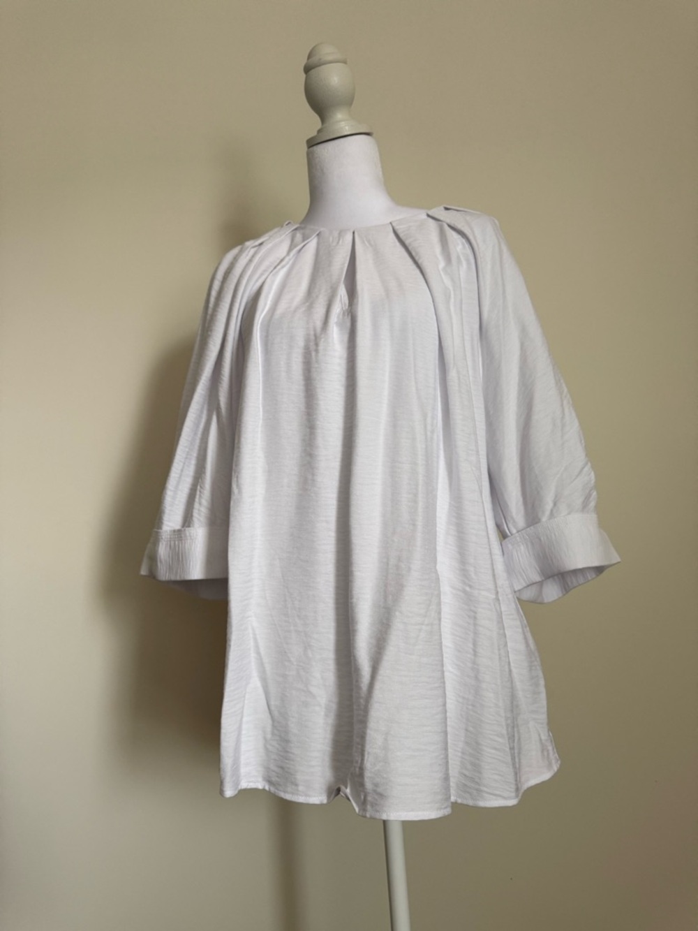 Soft Surroundings White Pleated Tunic Top size XL